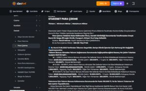 starzbet para çekme
